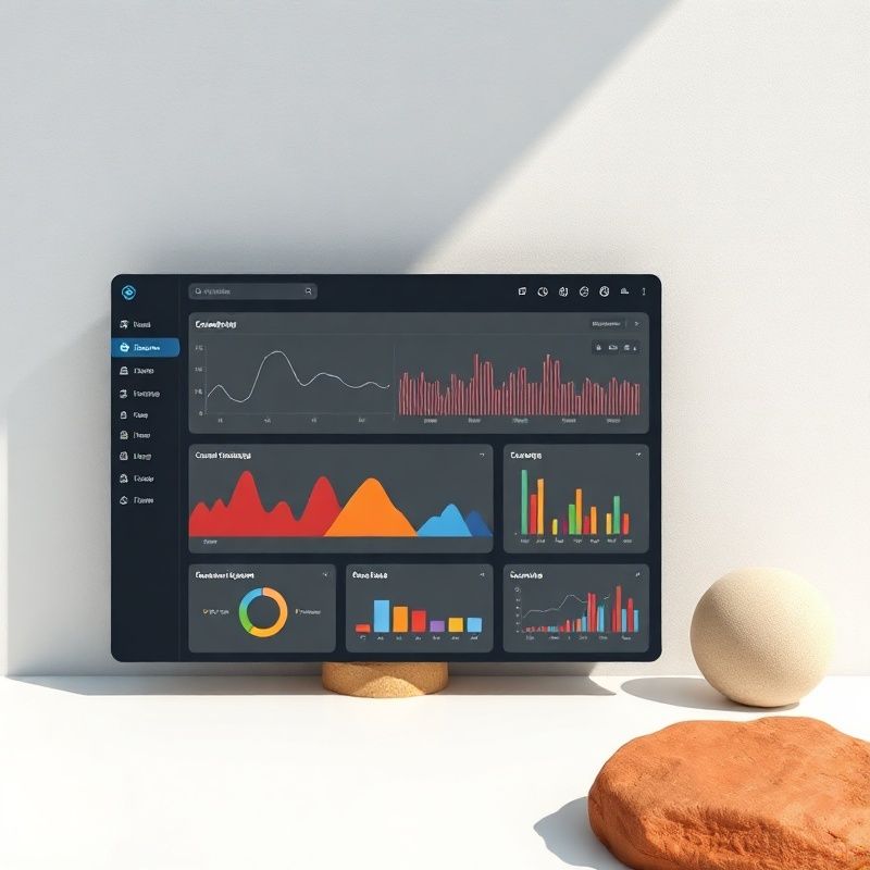 Drag-and-drop builder dashboarda s azurno-plavim widgetima